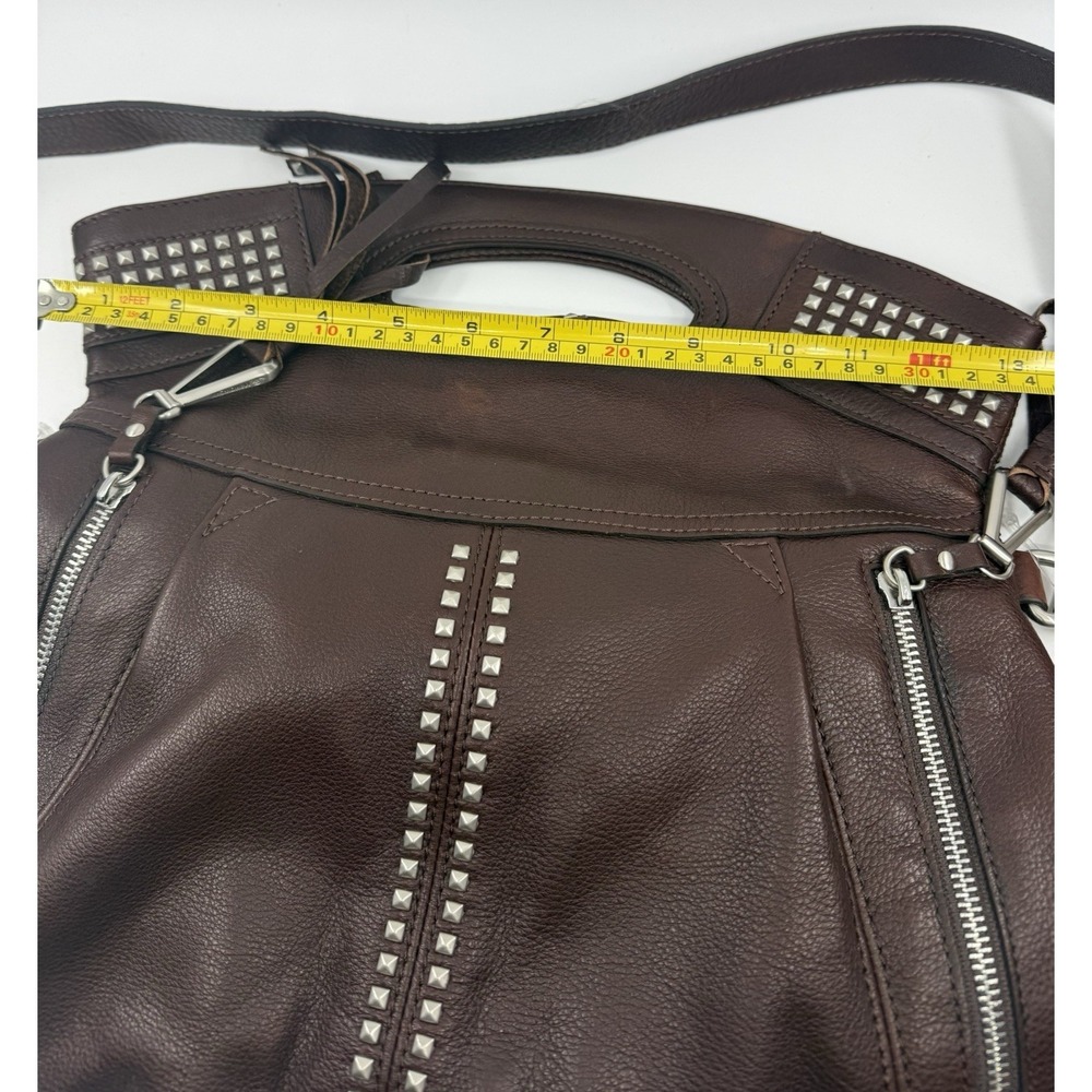 BMakowsky Brown Brandy Leather Studs Shoulder Purse Bag‎ NWT - Picture 12 of 14